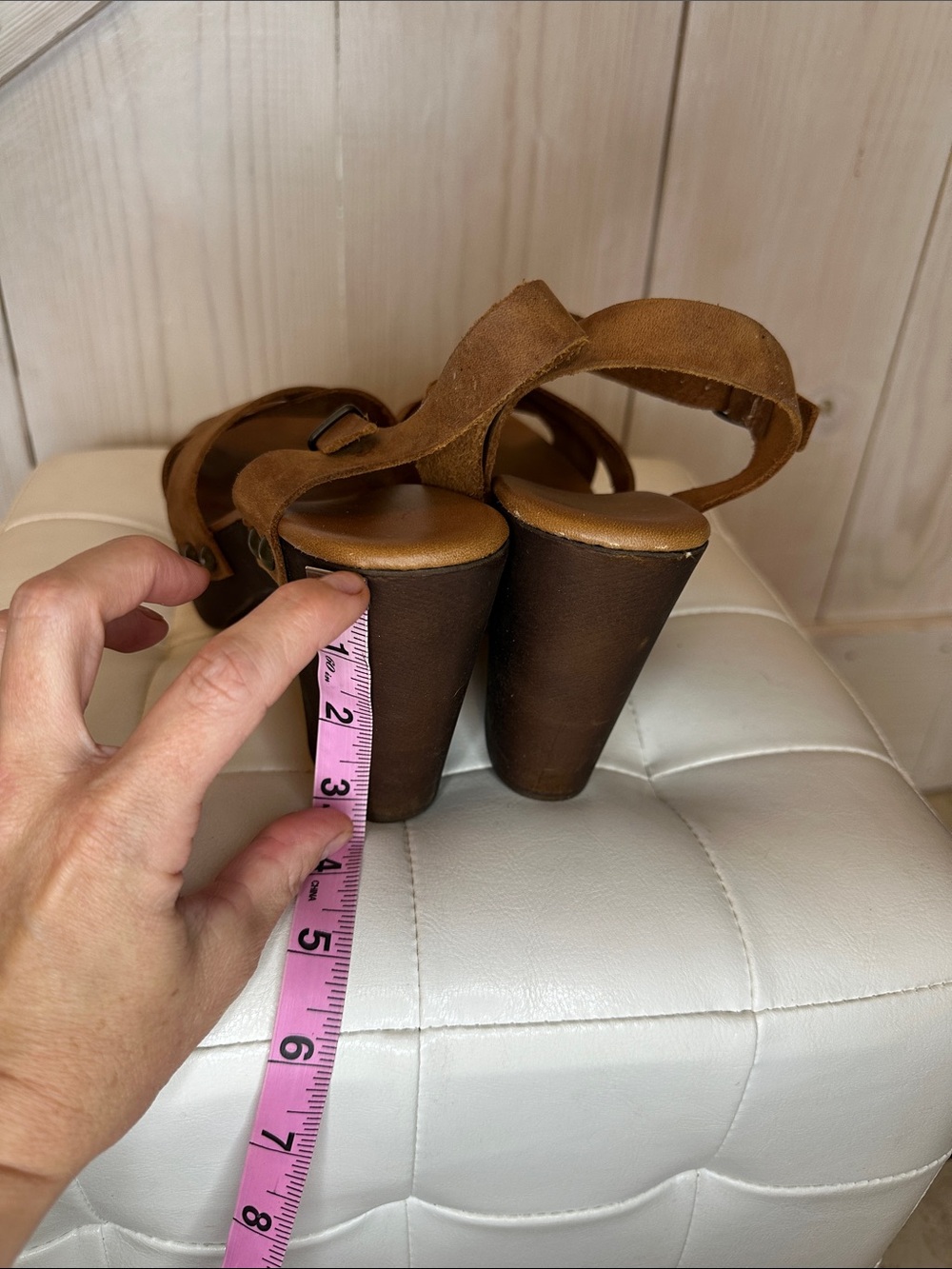 Women’s Brown Suede Platform Sandals - Picture 5 of 7